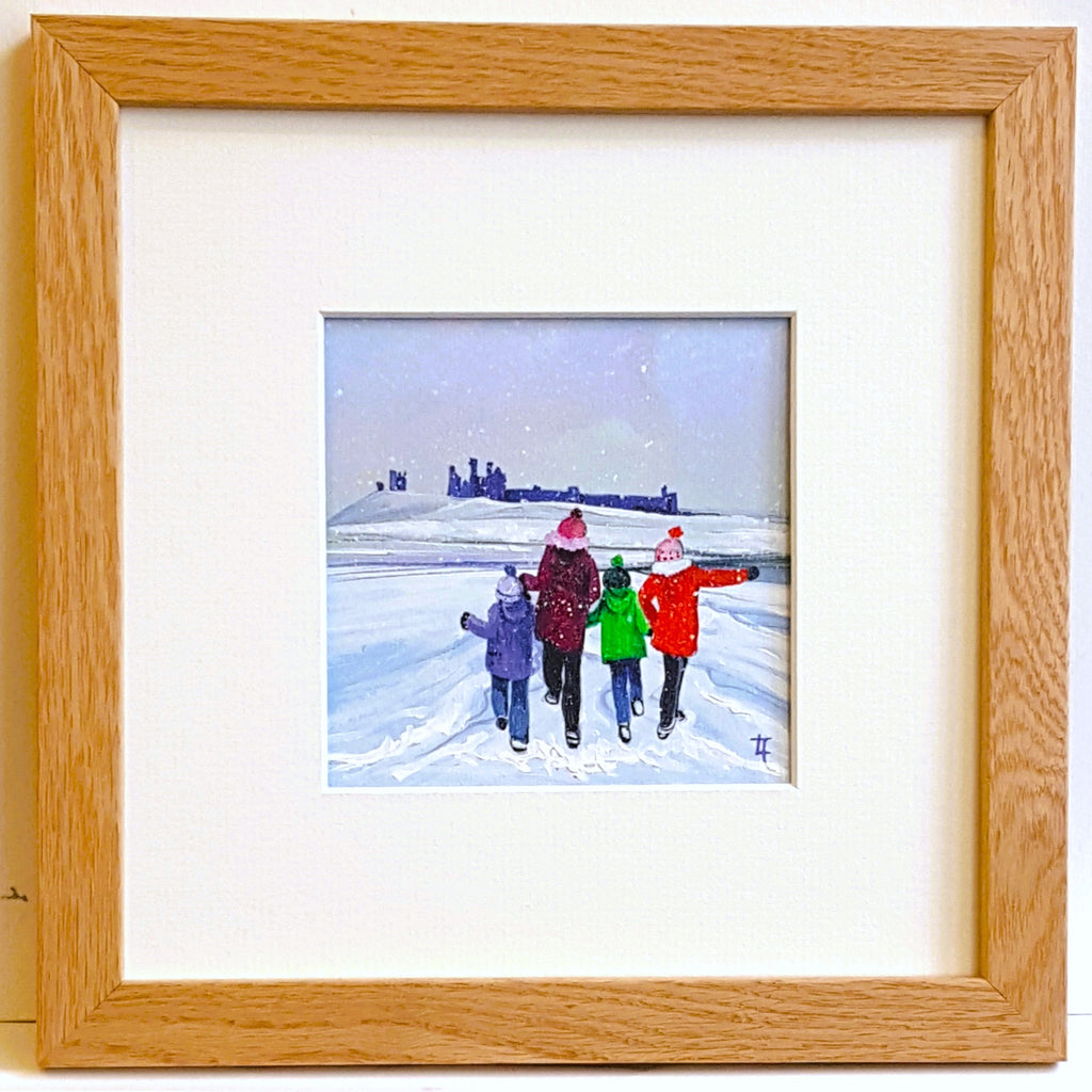 Dunstanburgh  Winter Adventure- Original Painting