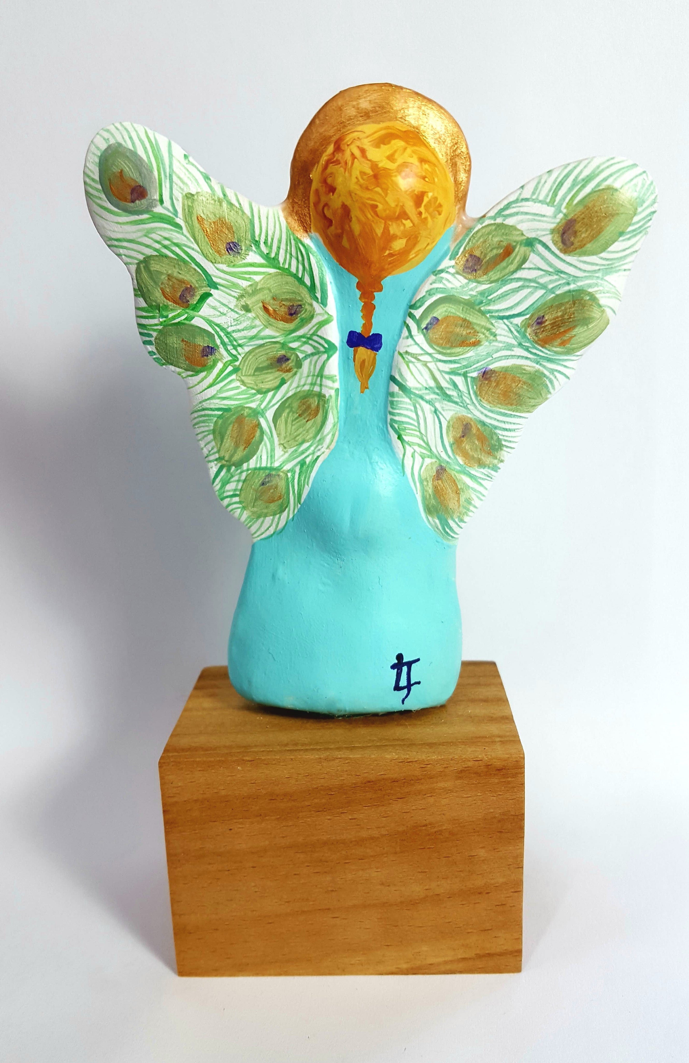Guardian Angel - Goddess - Faye – Fairy – Peri With Peacock Wings Sculpture 2