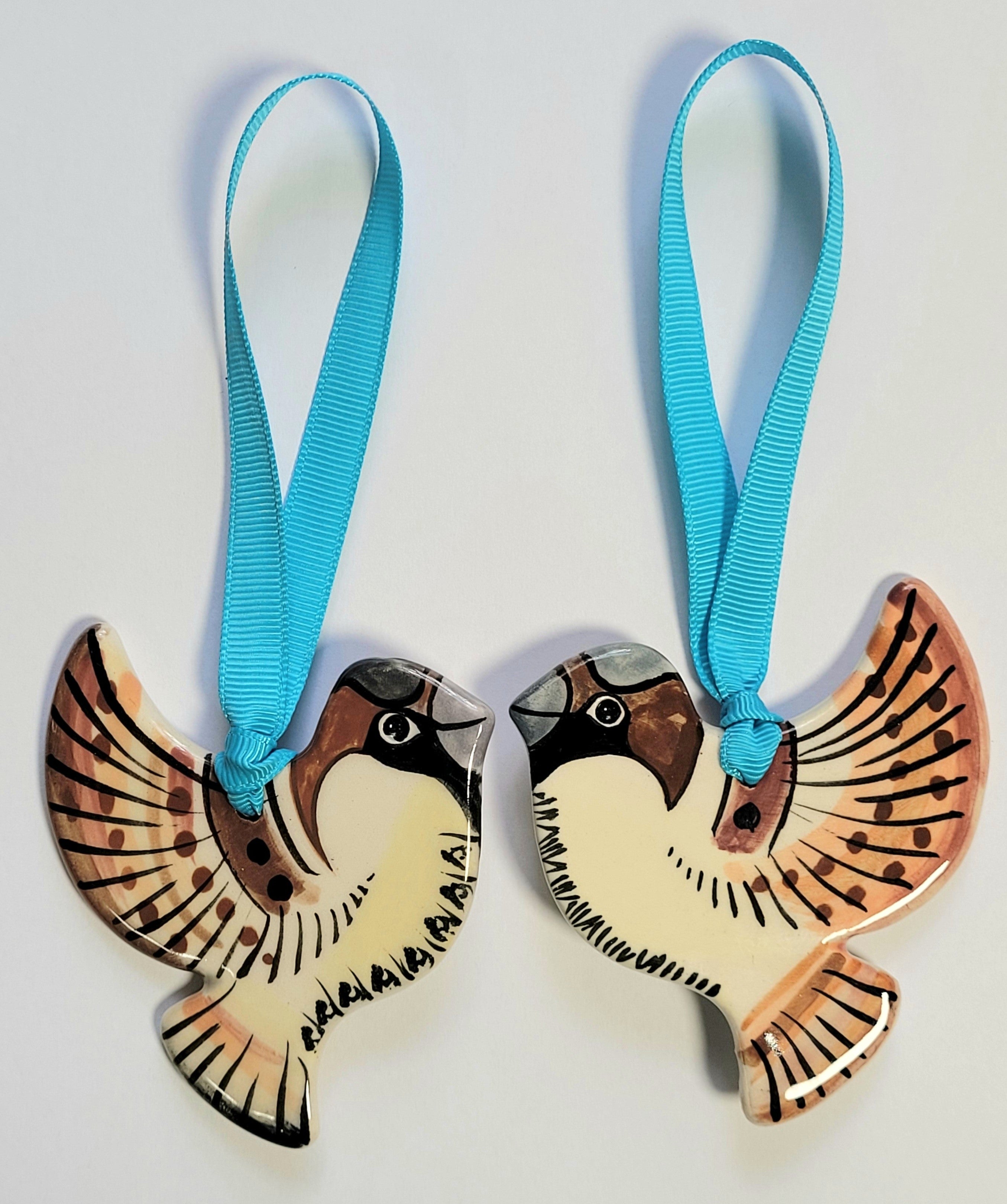 Ceramic Art- Pair of Sparrows