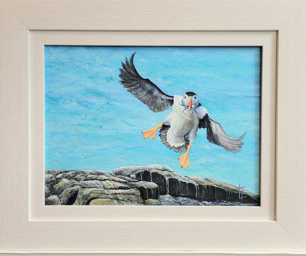 Puffin With Sand Eels - Original Painting