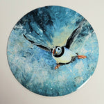 Fridge Magnet- Round Flying Puffin Design