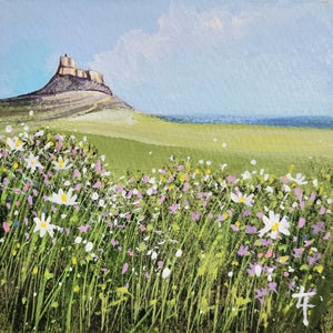 Lindisfarne Castle With Summer Flowers-  Original Painting