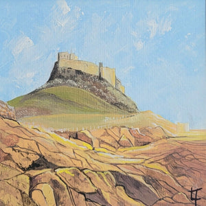 Lindisfarne Castle  From The Beach-  Original Painting