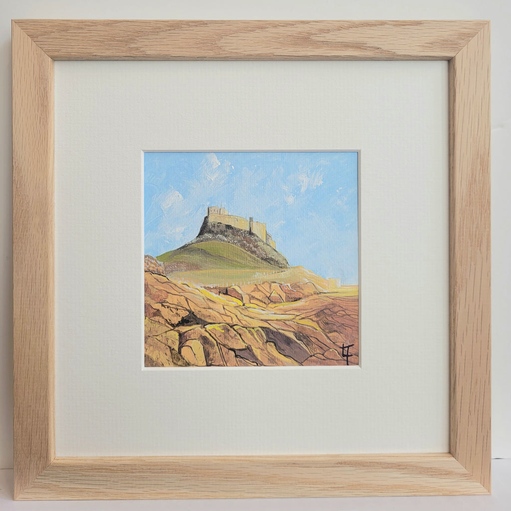 Lindisfarne Castle  From The Beach-  Original Painting
