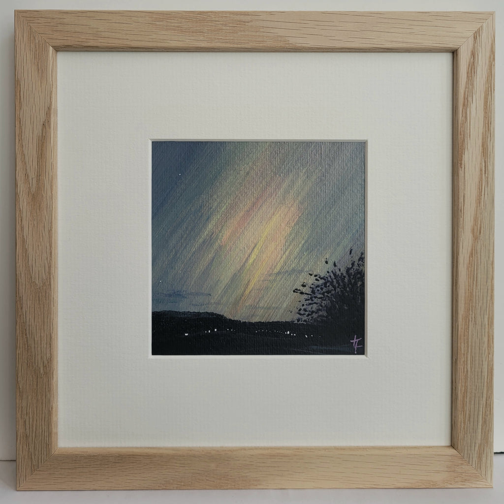 Northern Lights from Tosson Lime Kiln - Original Painting