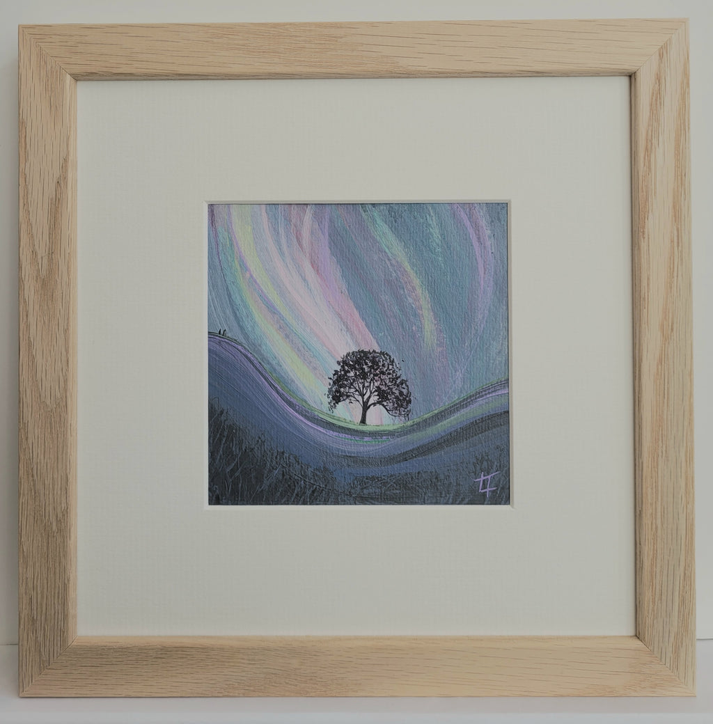 Northern Lights  in Sycamore Gap - Original Painting
