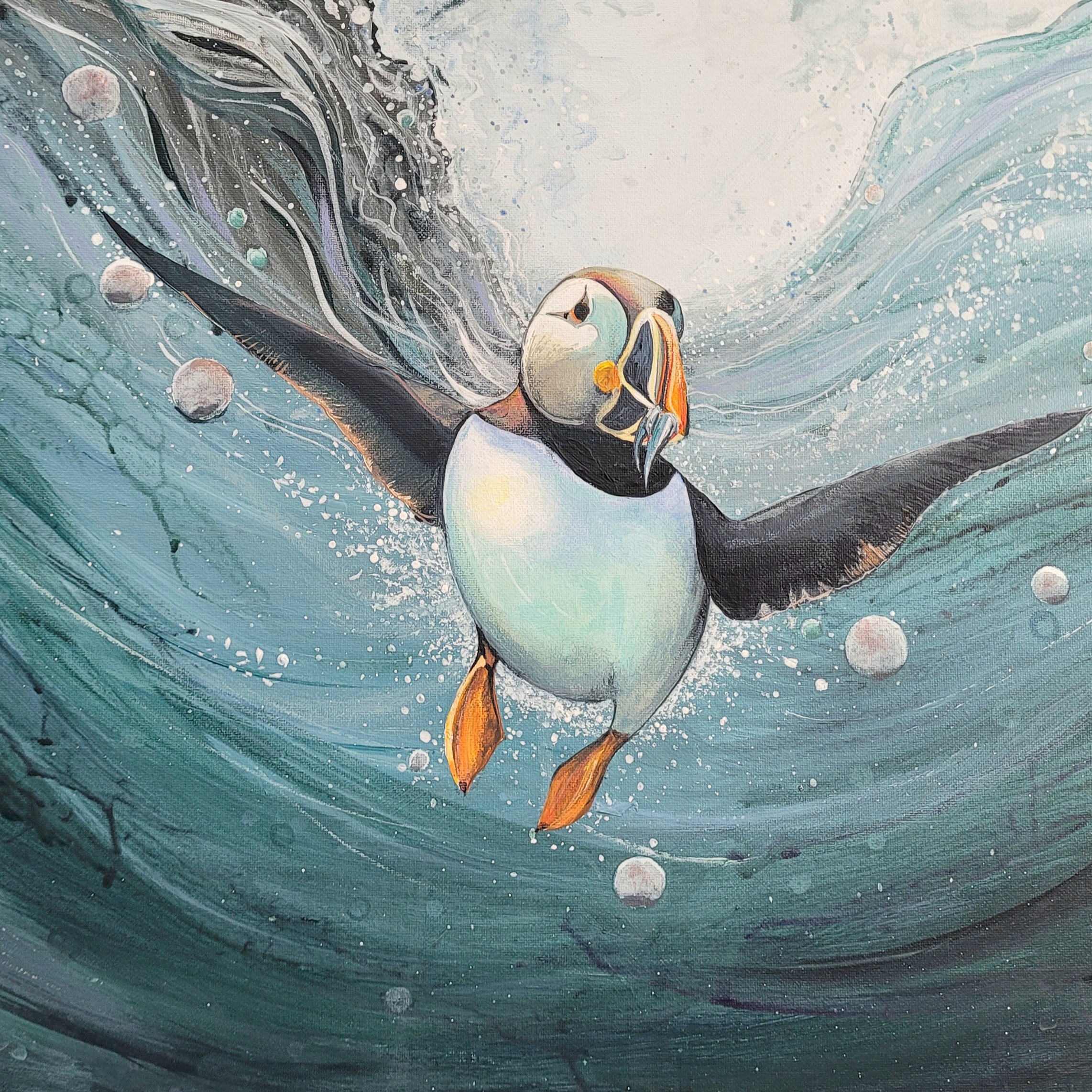 Gone Fishing Puffin Mug