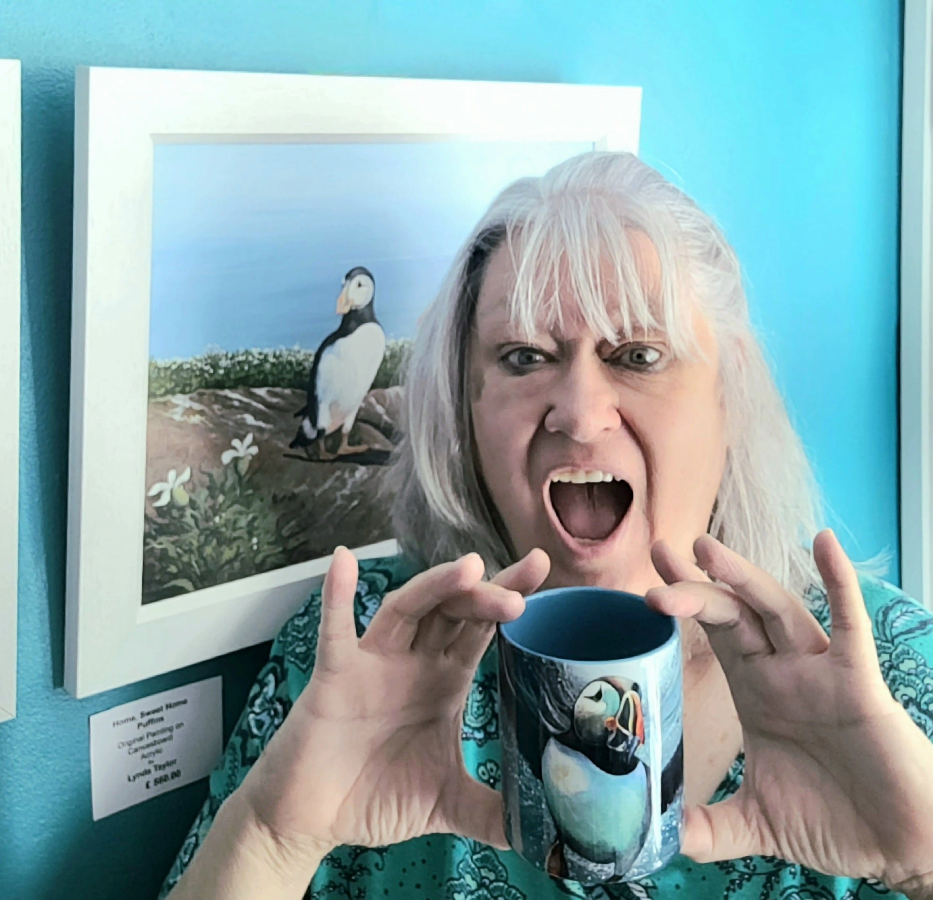 Gone Fishing Puffin Mug