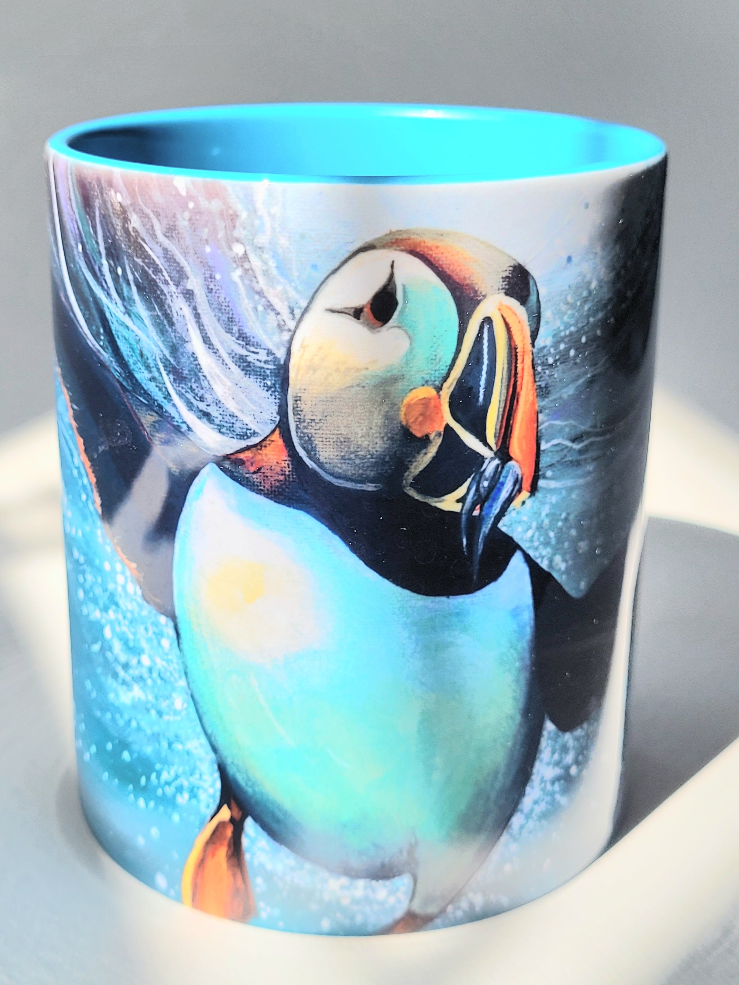 Gone Fishing Puffin Mug