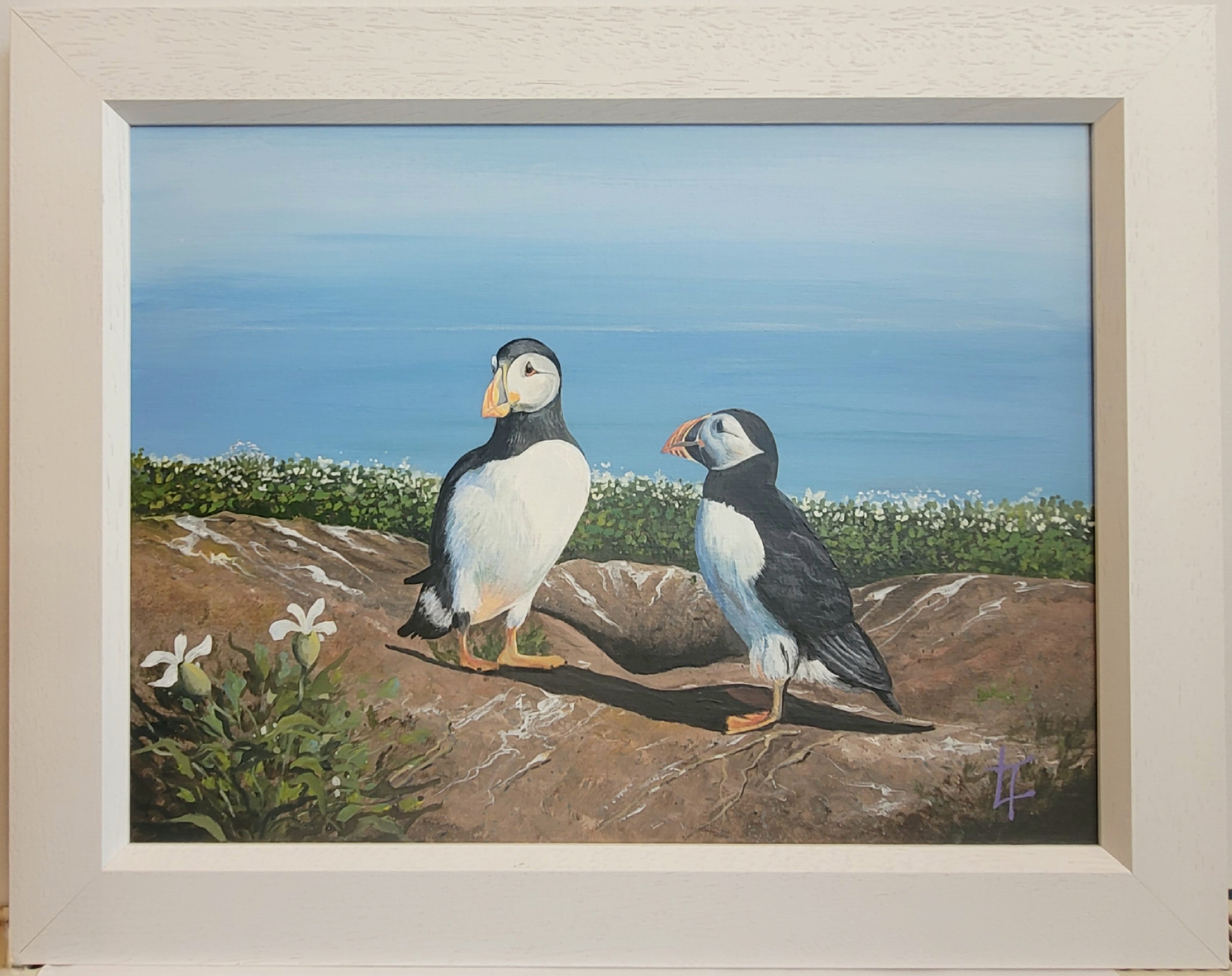 Home Sweet Home Puffins - Original Painting