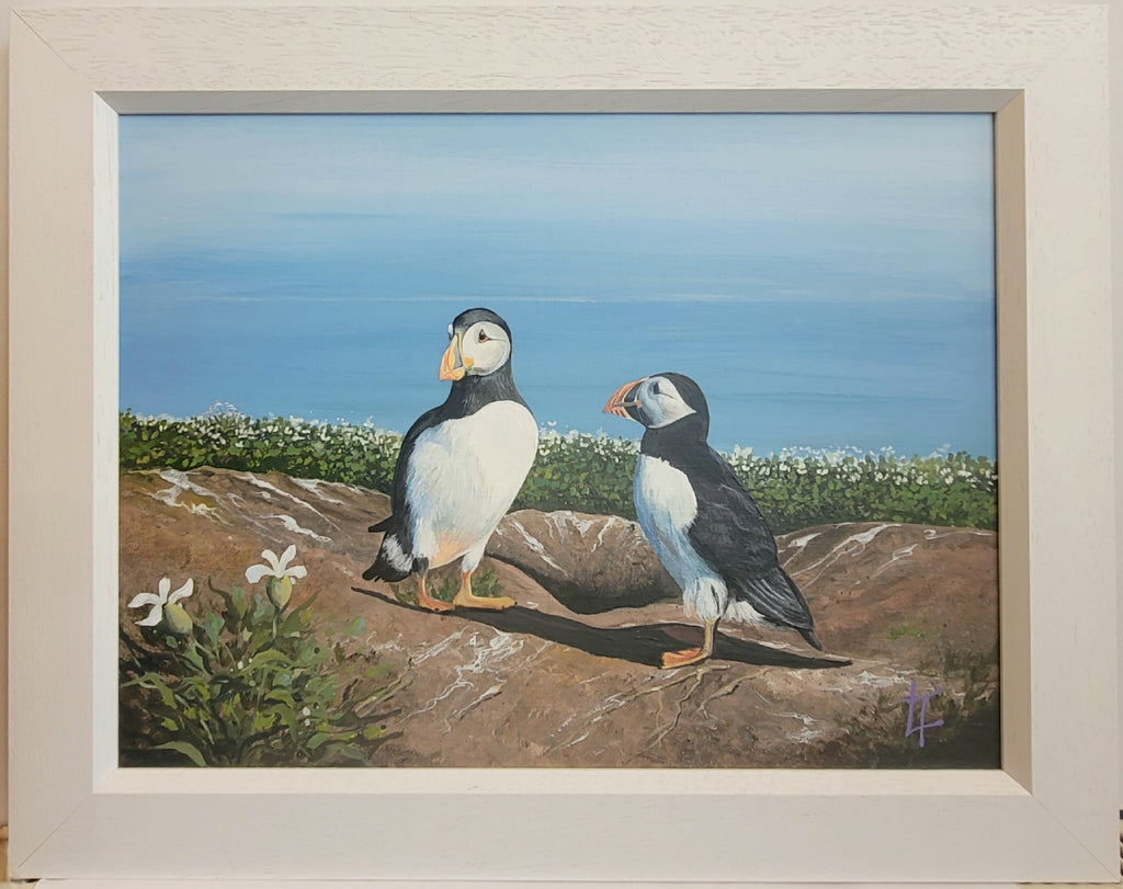 Home Sweet Home Puffins - Original Painting
