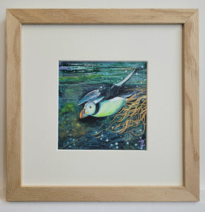 On a Mission- Diving Puffin - Original Painting