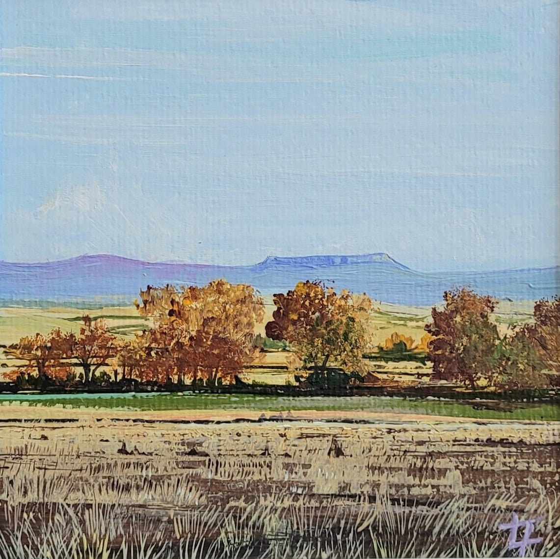 Simonside With Autumn Fields - Original Painting
