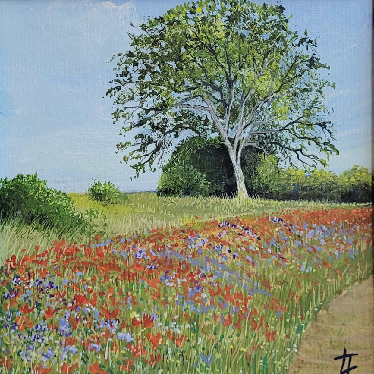 Farmland Flowers Original Painting
