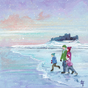 Bamburgh Winter Walk - Original Painting