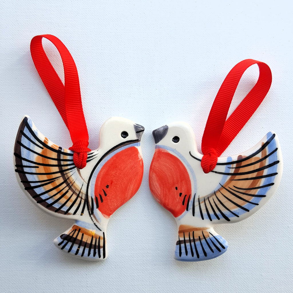 Ceramic Art- Pair of Robins