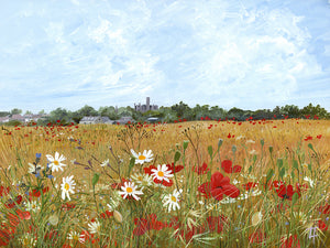 Warkworth Castle with Wild Flowers