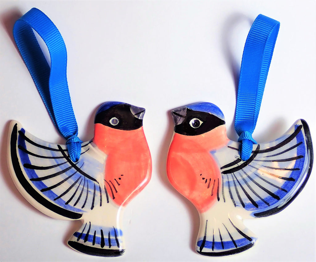 Ceramic Art- Pair of Bullfinches