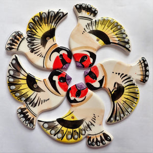 Ceramic Art- Pair of Goldfinches