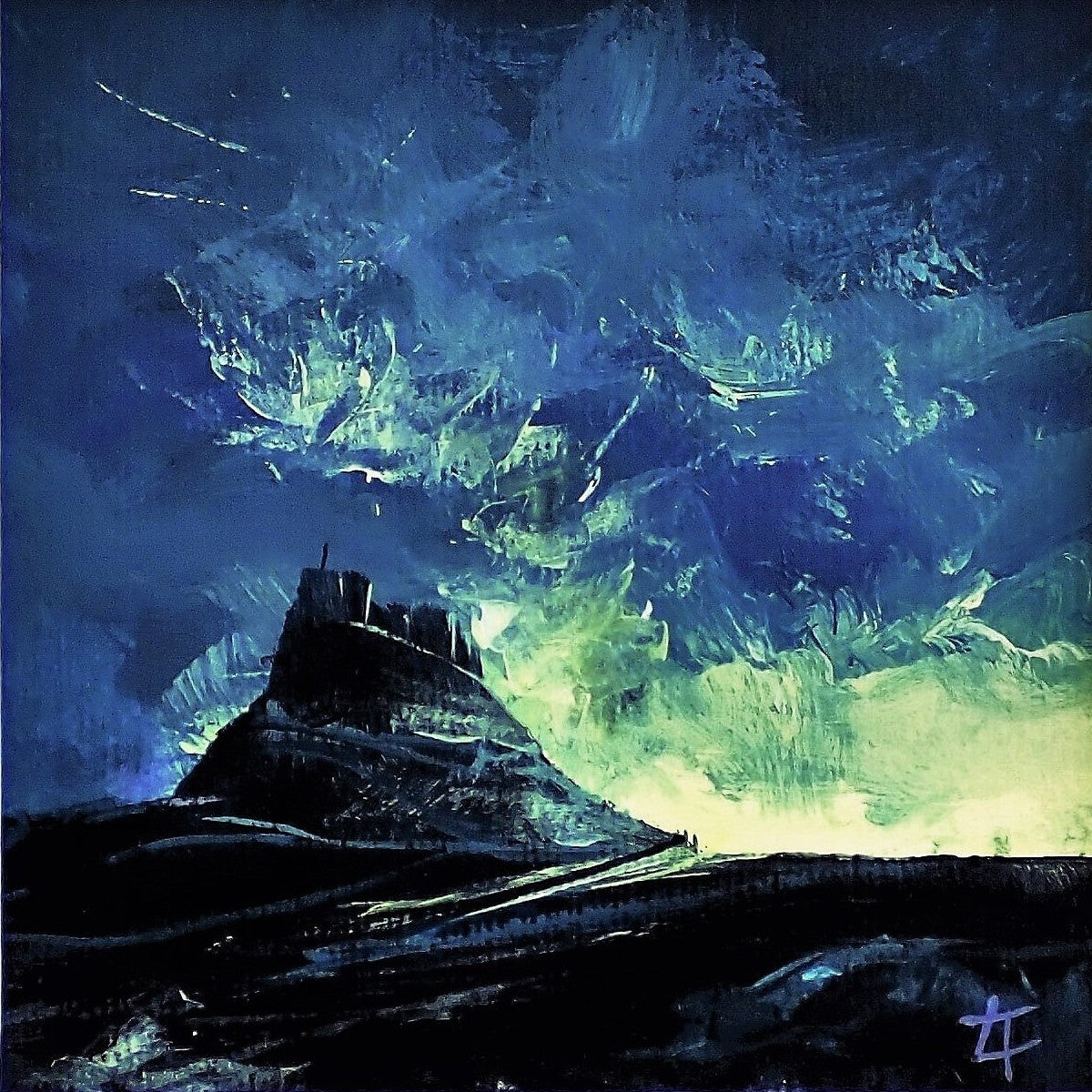 Lindisfarne Castle With Stormy Sky-  Original Painting