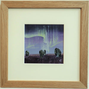 The Duddo Stones With Northern Lights - Original Painting