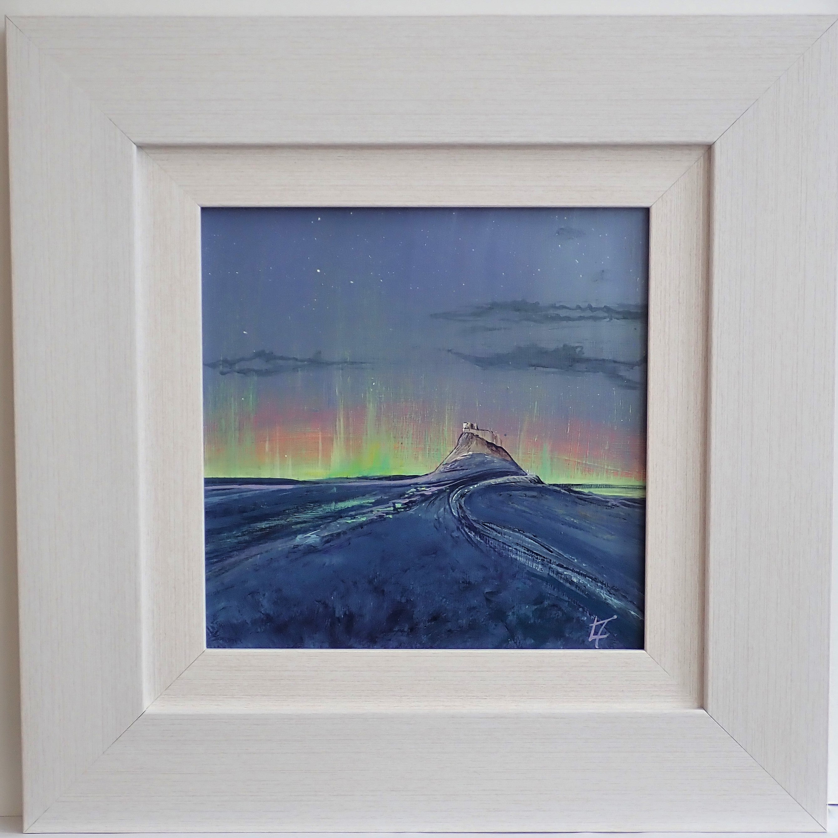 Lindisfarne Castle With Northern Lights   Original Painting