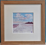 Bamburgh Castle- Footprints in the Snow- Original Painting