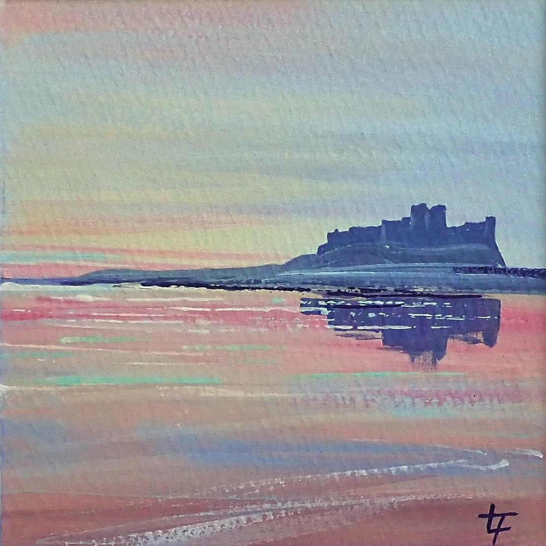Bamburgh Castle Floating in Morning Light II - Original Painting