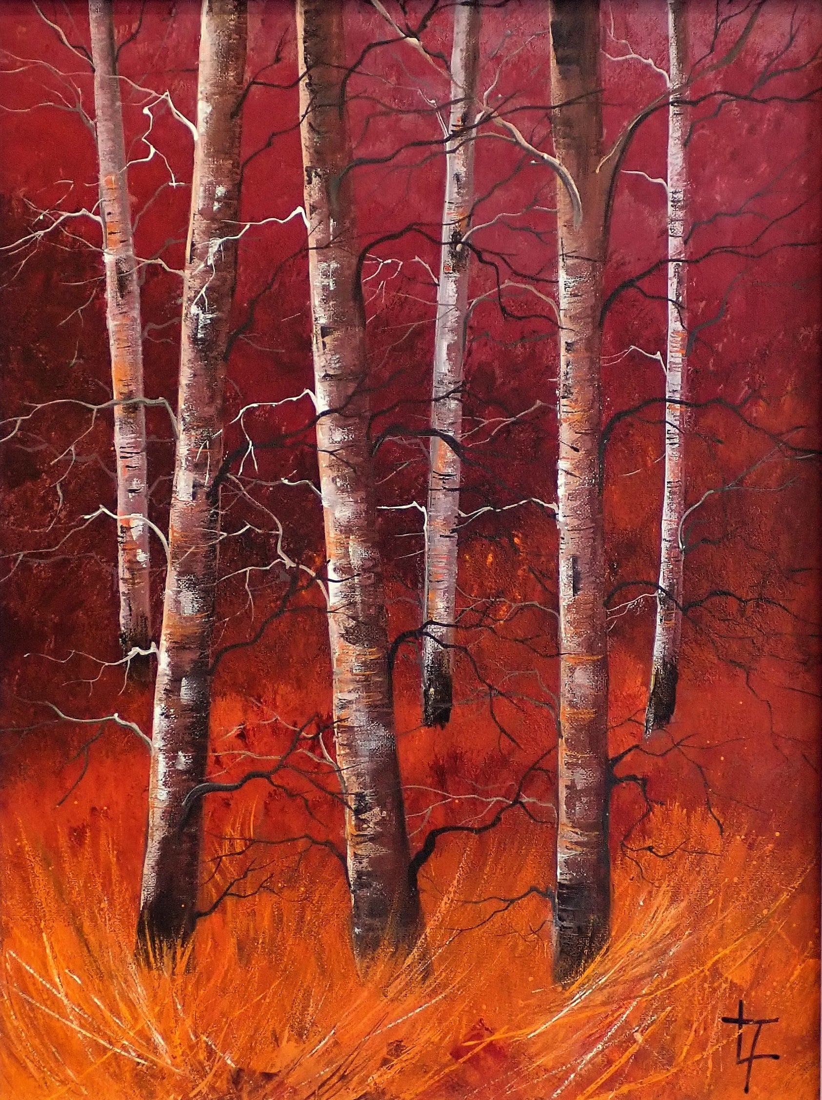 Autumn Birches - Original Painting