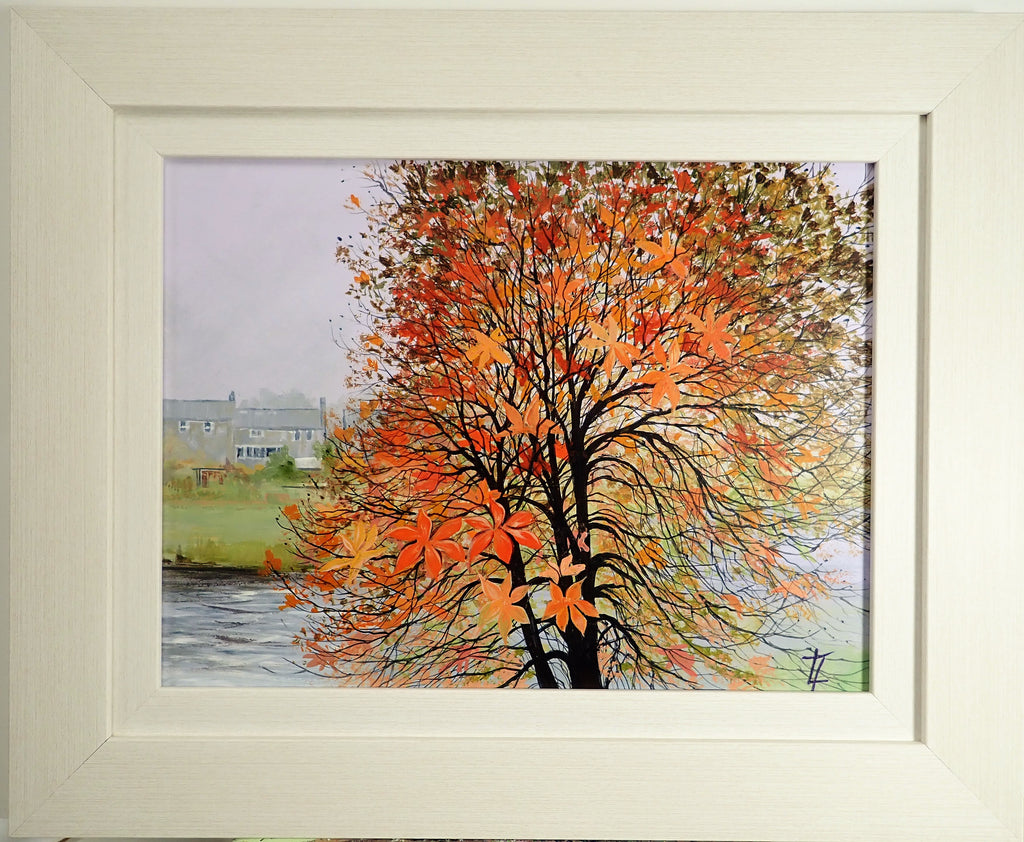 Autumn Chestnut by The River Coquet-  Original Painting