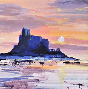 Lindisfarne Castle- A Fine Start to the Day    - Original Painting