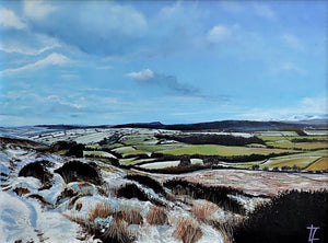 Corby Crags with Snow - Original Painting