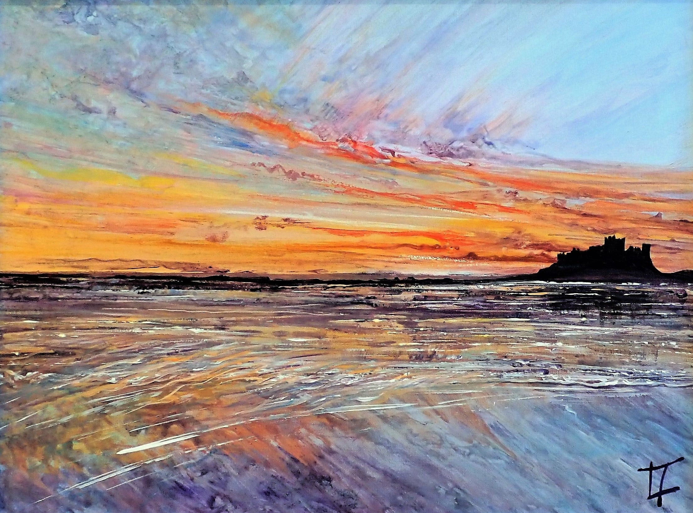 Bamburgh Sunset - Original Painting